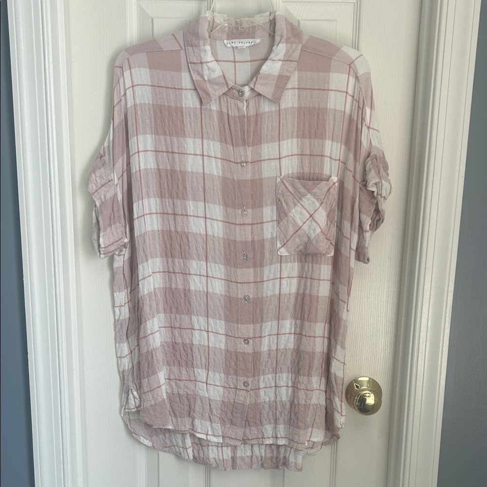 ⚜️ Jane and Delancey Pink Plaid Button Down Shirt